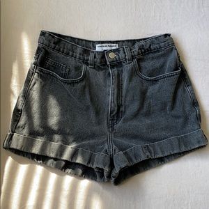 American Apparel Black Denim Shorts